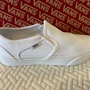 Vans White Slip-On Sneakers